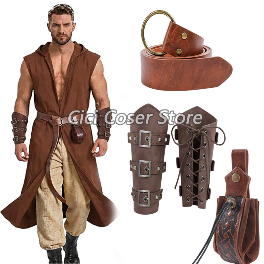 Costumes - Medieval PU Leather Belt Bracers Waist