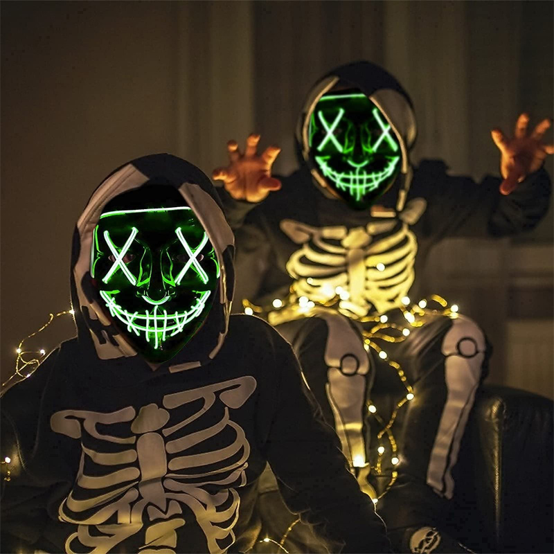 Scary Halloween Cosplay Light  - Led Purge Mask Halloween review and price