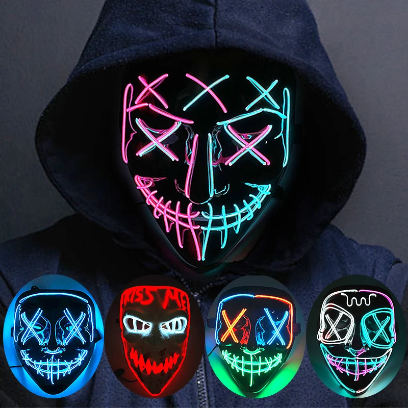 Wireless Neon LED Purge Mask G - Led Purge Mask Halloween review and price