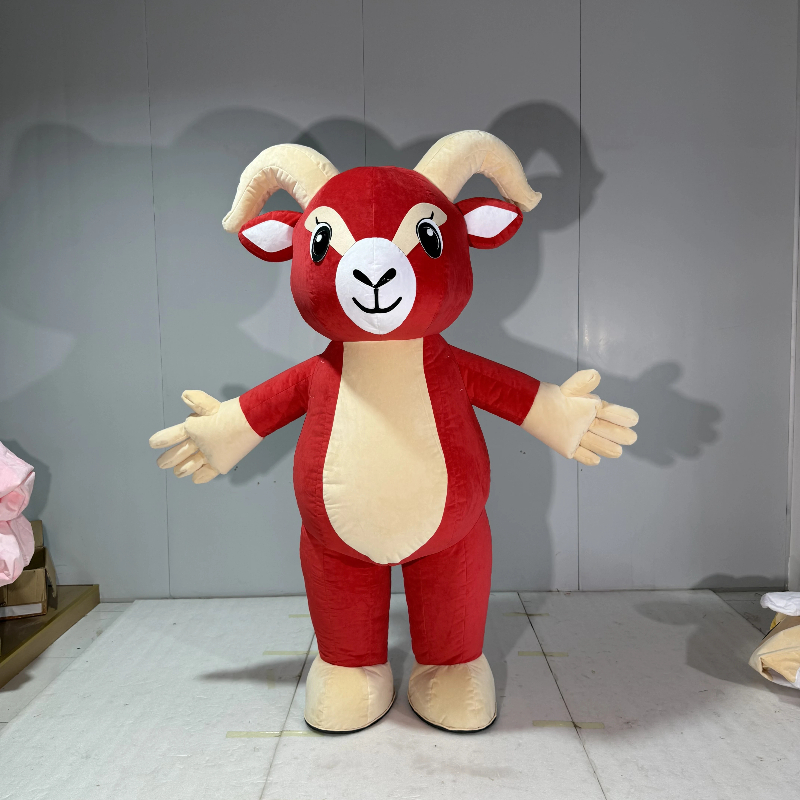 Inflatable Red Goat Mascot Cos - Costumes review and price