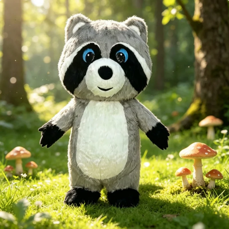 Grey Plush Inflatable Raccoon  - Costumes review and price